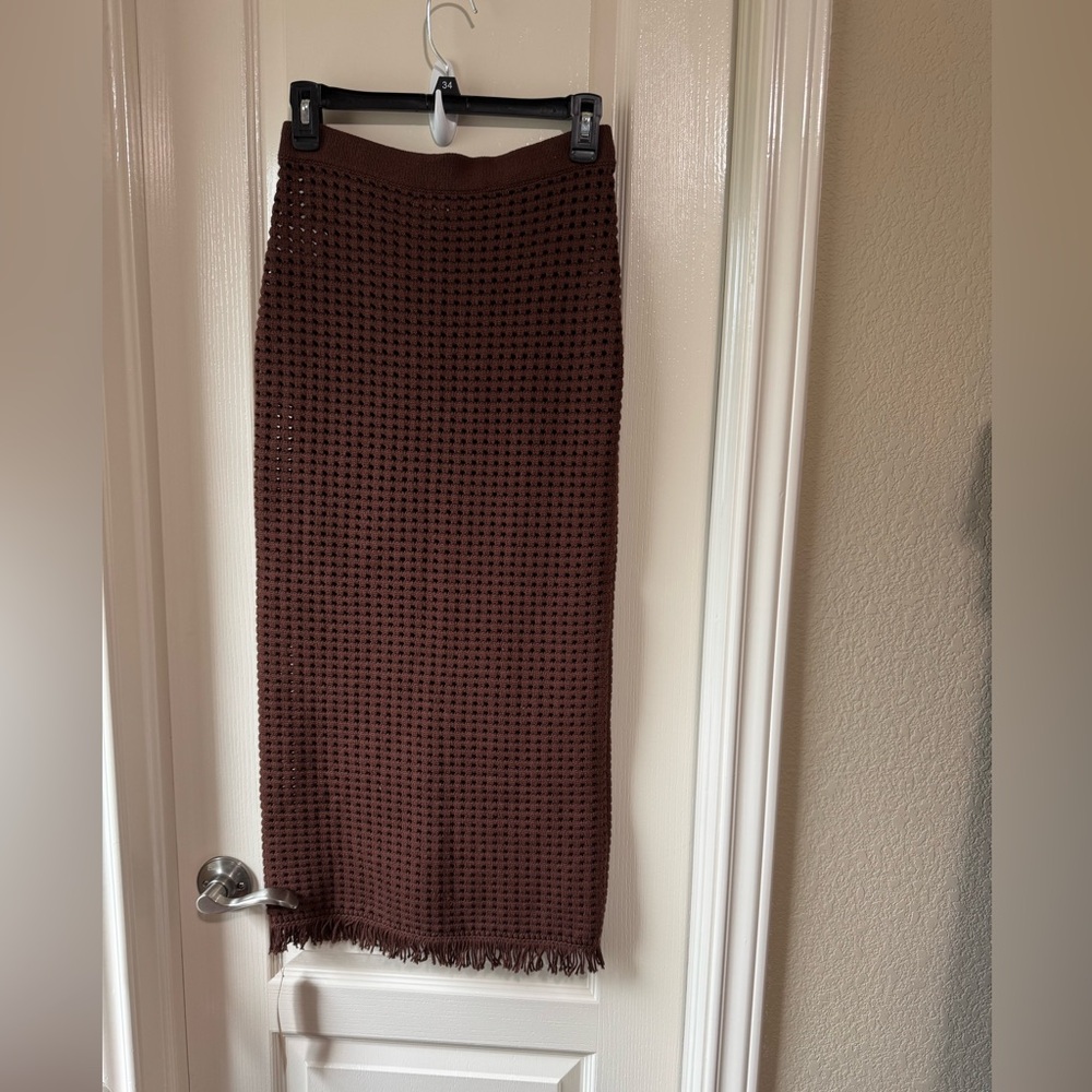 NWT Reformation Lieta cotton open knit set in chestnut - size s - Picture 9 of 9
